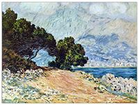 ArtPlaza Monet Claude Cape Martin in Menton decoratieplaat, hout, meerkleurig, 80 x 60 cm