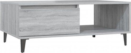 vidaXL Salontafel 90x60x35 cm bewerkt hout grijs sonoma eikenkleurig