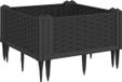 vidaXL Plantenbak met pinnen 42,5x42,5x28,5 cm polypropeen zwart
