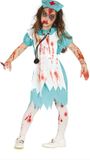 Fiestas Guirca Halloween verkleedkleding pak zombie verpleegster/zuster kostuum - meisjes - 3 delig 140/152