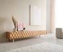 Fevo Meuble TV 220 cm chêne naturel 4 portes pied en L inoxydable