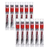 Pentel LRN5 vullingen voor Energel rollerbalpen 0,5 mm punt BLN105, BLN75, BL625 rood - set van 12