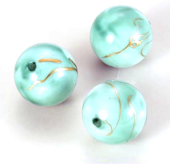 Top-Hobby Rond - Oil Paint Jewelry Beads - Jade - 36 Stuks - 18mm