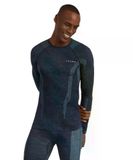 FALKE Heren Top van onderlaag Wool-Tech Round Neck M L/s Sh wol functioneel materiaal sneldrogend 1 stuk, Blauw Space Blue 6116, XXL