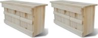 vidaXL Mussenhuizen - 2 stuks - Hout - 44x15,5x21,5 cm