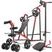 Marbo Sport Banc d'haltères MH26 avec station de câbles et leg curl - Set d'haltères de 83 kg avec disques en fonte