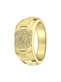 Lucardi Heren Gerecycled stalen goldplated ring surinaamse mattenklopper - Ring - Staal - Goudkleurig - 21 / 66 mm