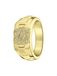 Lucardi Heren Gerecycled stalen goldplated ring surinaamse mattenklopper - Ring - Staal - Goudkleurig - 21 / 66 mm