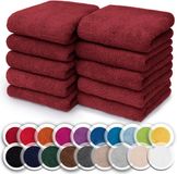 NatureMark Badstof washandje zeep molton 30 x 30 cm, Bordeaux rood
