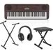 Yamaha PSR E360 Portable Keyboard Pack Dark Walnut