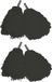 Funny Fashion Cheerballs/pompoms - set van 4x - noir - avec franges et poignée de bâton - 25 cm - pour enfants