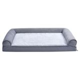 Amazon Basics schuimslaapbank voor honden en huisdieren met afneembare hoes, grijs, 91 × 69 × 17cm (L × B × H)