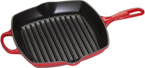 Le Creuset Vierkante Grillpan - 26 CM - Kersenrood - Gietijzer