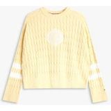 Tommy Hilfiger Textured Graphic C-neck Zesty Yellow Taille: XS