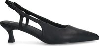 Manfield Zwarte Leren Slingback Pumps - Maat 38 - Kitten Heel - Lente/Zomer 2024