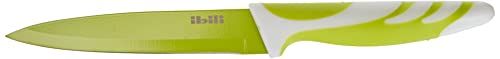 Ibili keukenmes met lemmetbeschermhoes, 12,5 cm, roestvrij staal, wit/groen, 15 x 5 x 3 cm, 2 stuks