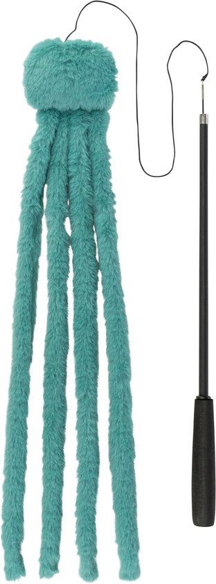 Trixie Kattenhengel - Telescopisch - Met Pluche Octopus - Groen - 106 cm