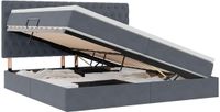 vidaXL LED opbergbed met matras Donkergrijs 200 x 200 cm Fluweel