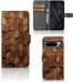 B2Ctelecom Étui style livre pour Google Pixel 8 Pro Wooden Cubes