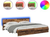 vidaXL Bedframe met hoofdeinde Oud Hout 200 x 200 cm