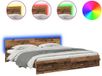 vidaXL Bedframe met hoofdeinde Oud Hout 200 x 200 cm