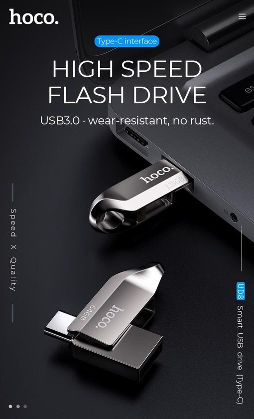 hoco 2 in 1 Geheugen Stick 32GB USB C en USB 3.0 - Flash Drive - Telefoon USB Stick