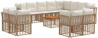 vidaXL - Extérieur - canapé - set - 13 - pce - Naturel - et - Crème - Blanc - Polyester
