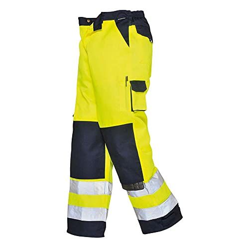 Portwest TX51 Lyon Hi-Vis Trousers - Yellow/Navy - 4X-Large