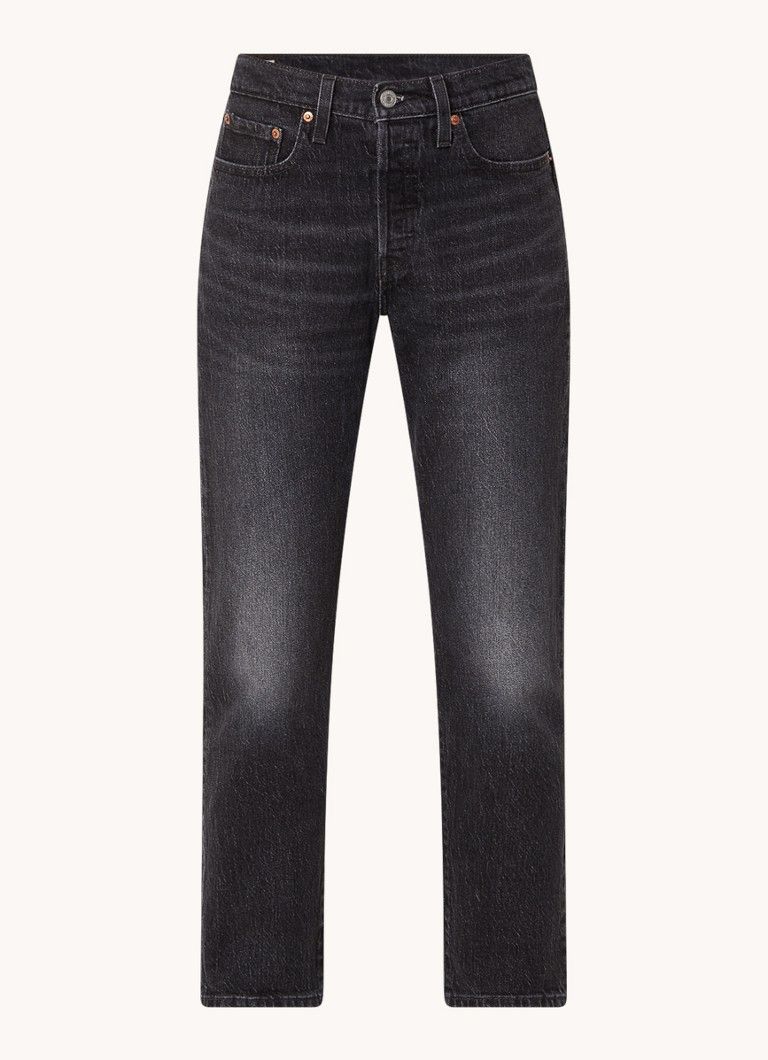 Levi's High Waist Tapered Cropped Jeans with Colored Wash