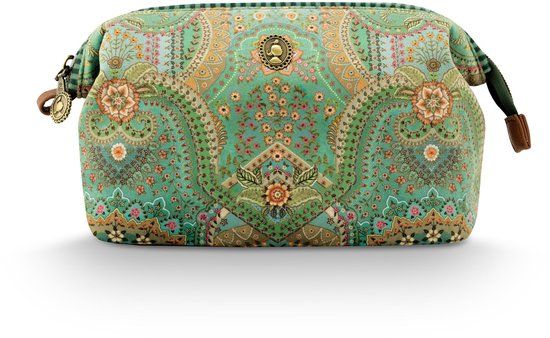 Pip Studio Cooper Make-up Tasje Dames - Toilettas - Jabali - Groen - 22.5x9.5x15cm