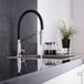 Mitigeur de cuisine avec bec flexible extractible, chrome et noir