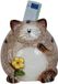 Merkloos / Sans marque Iko-Import Klaus Otte Gmbh Spaarpot Kat/Poes met Bloem Keramiek Bruin 14 cm