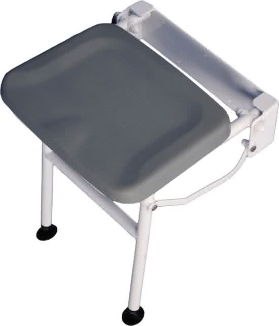 Aidapt - douche stoel - opklapbaar - compact wandmodel - inclusief steunpoten - grijs