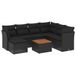 vidaXL 8-delige Loungeset met kussens, polyrattan, zwart