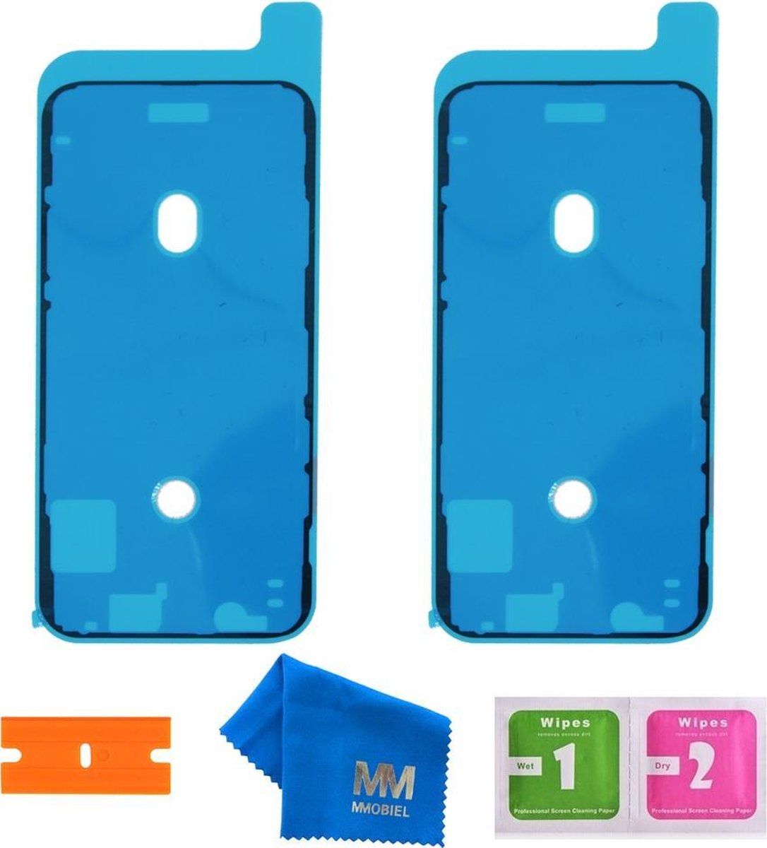 Mmobiel 2X Waterdichte Stickers voor LCD Frame Geschikt voor iPhone 11 Pro - 5.8 inch Zwart Incl. Tools