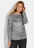 Goldner Sweatshirt Shirt met lange mouwen en print, boothals