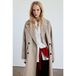 Mango mantel met wol - beige