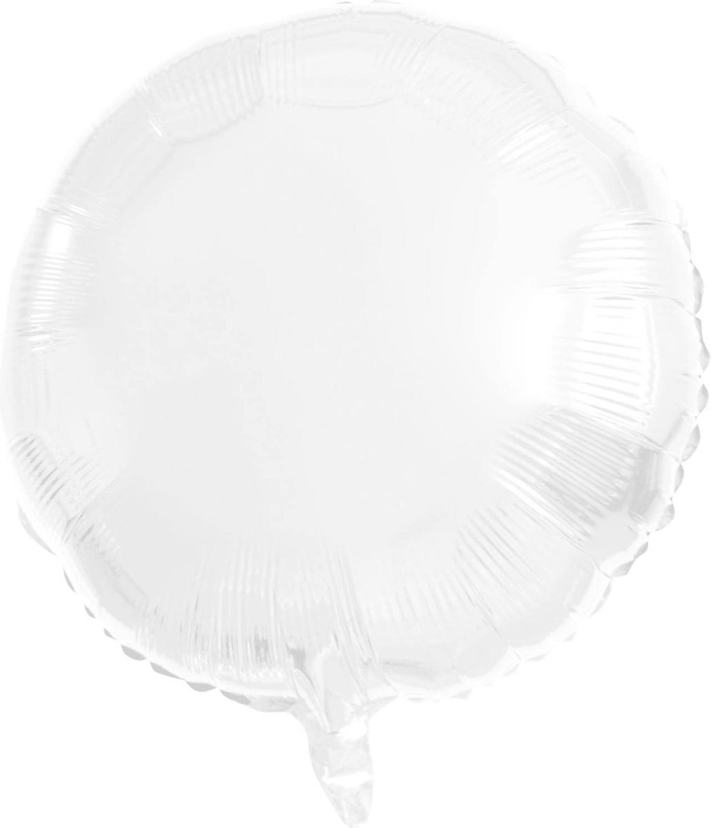 Folat Folieballon rond Metallic wit -18in/45cm Matt White