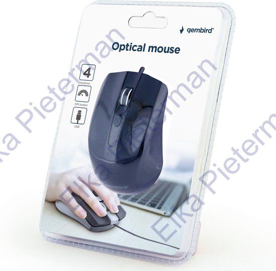 Gembird MUS-4B-01 - Bedrade muis - Zwart