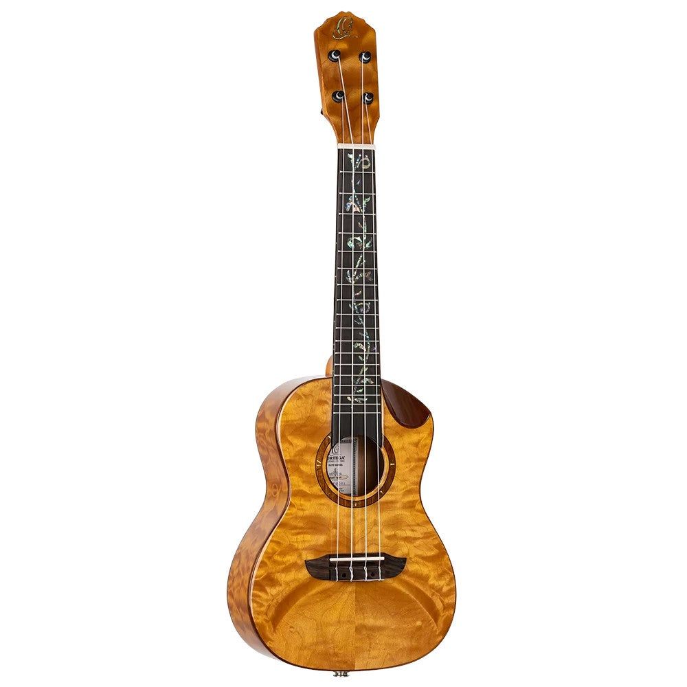 Ortega RUET-QMA Elite Series Concert Ukulele - Quilted Maple - Elektro-akoestisch - Met gigbag