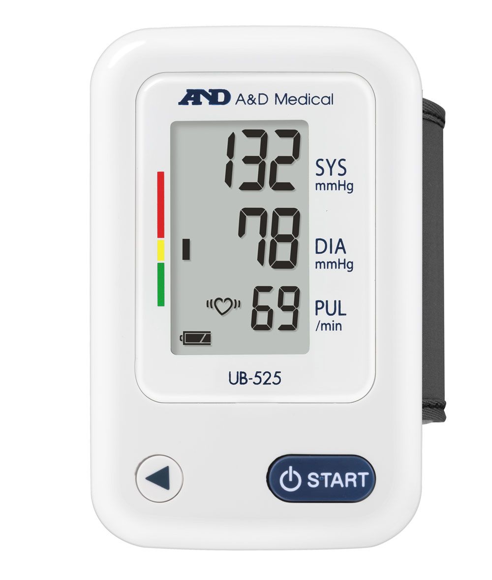 A&D UB-525 Pols Bloeddrukmeter - 60 Geheugenplaatsen - Wit/Grijs