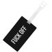 Fisura Originele kofferidentificatie "F*ck off" bagagelabel zwart van siliconen voor koffer of rugzak 10,5 cm x 6,5 cm