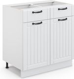Vicco Fame-Line Meuble bas de cuisine – 80 cm, WB Anthracite Blanc Style champêtre