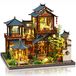 OEM Bloemenhof Miniatuur poppenhuis, doe-het-zelf bouwpakket, hout, met LED-verlichting