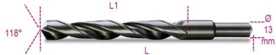 Beta Spiraalboren, korte uitvoering, schacht gereduceerd tot 13 mm HSS gewalst 410A 13,50