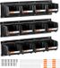 VEVOR Boîtes empilables murales, 137x105x75mm (12 Pièces) & 3 Rails métalliques, Boîtes de rangement visibles pour vis, écrous, boulons, clous, organisateur d'outils pour atelier, salle de loisirs, garage, noir