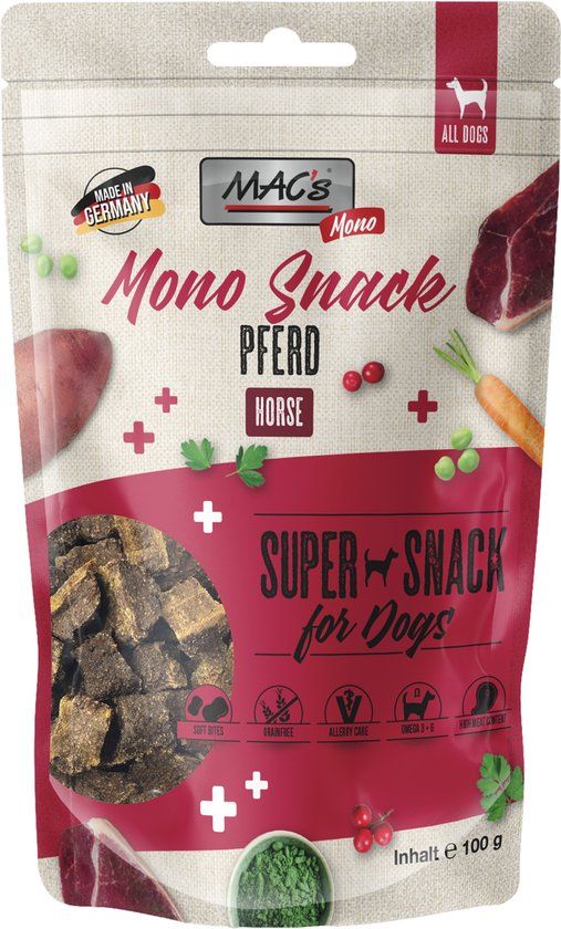 MAC's hondensnacks Mono proteïne - Paardenvlees - 3 x 100 g