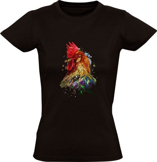 Haan Dames T-shirt - Zwart - Katoen - Maat S