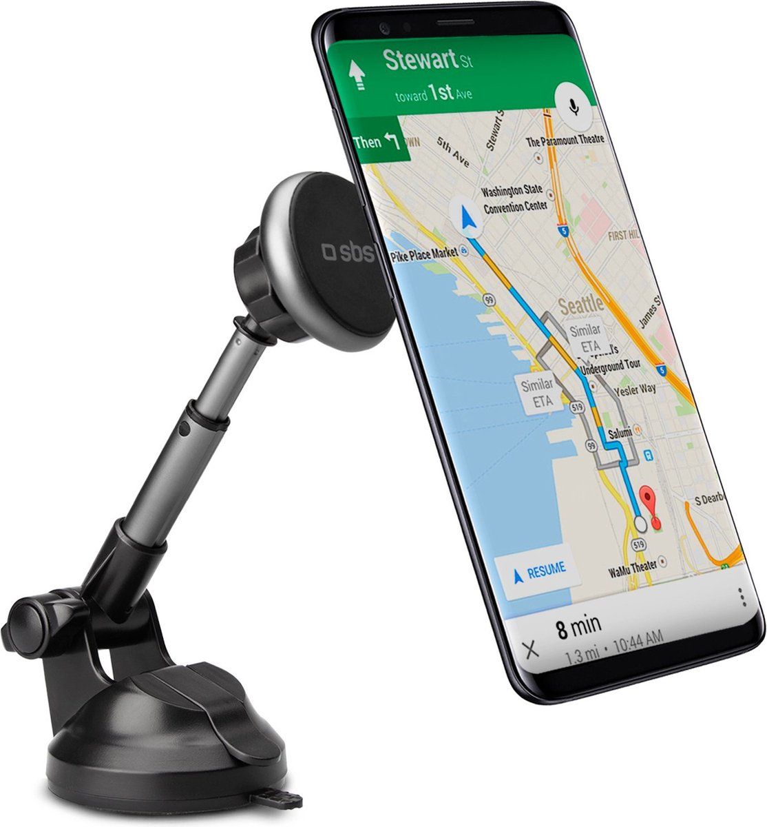 Up Mask Telescopic Zuignap Telefoonhouder Auto met Magneet - Zwart