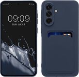kwmobile Samsung Galaxy A56 5G hoesje met pasjeshouder - TPU case - donkerblauw